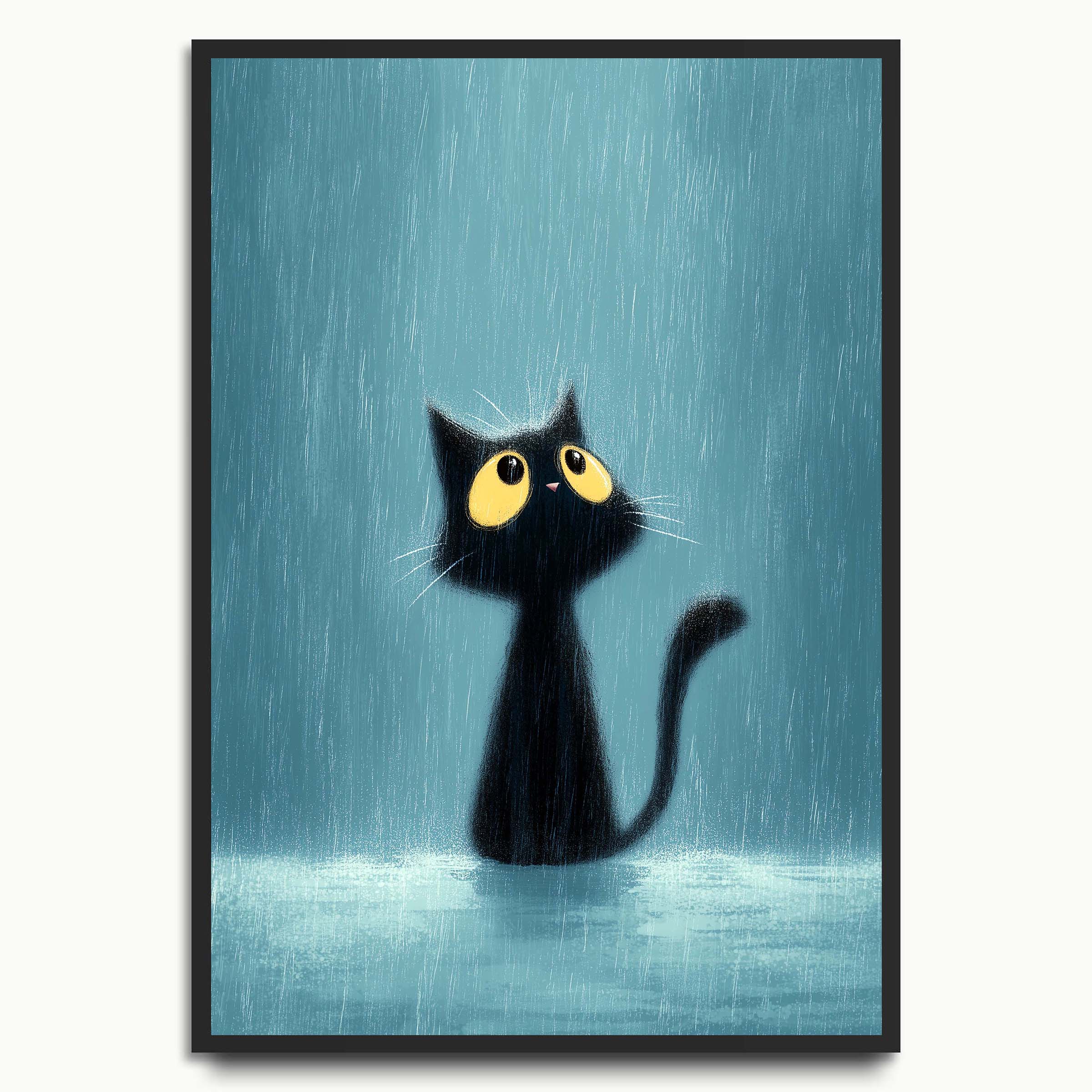 Rainy Day Black Cat