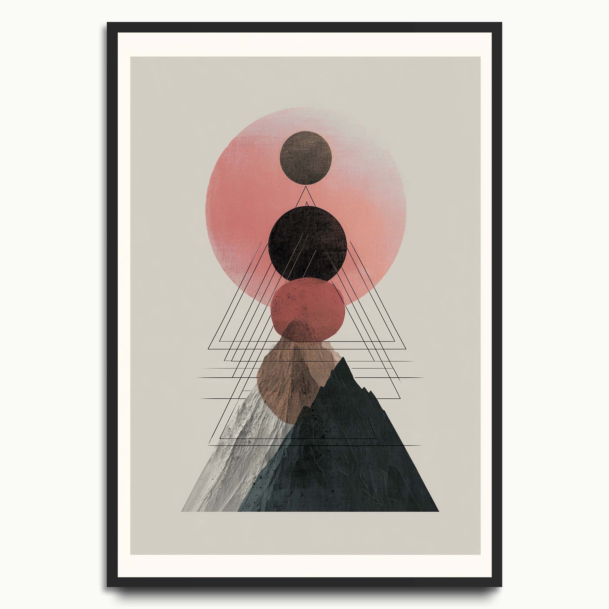 Geometric Mountain & Sun