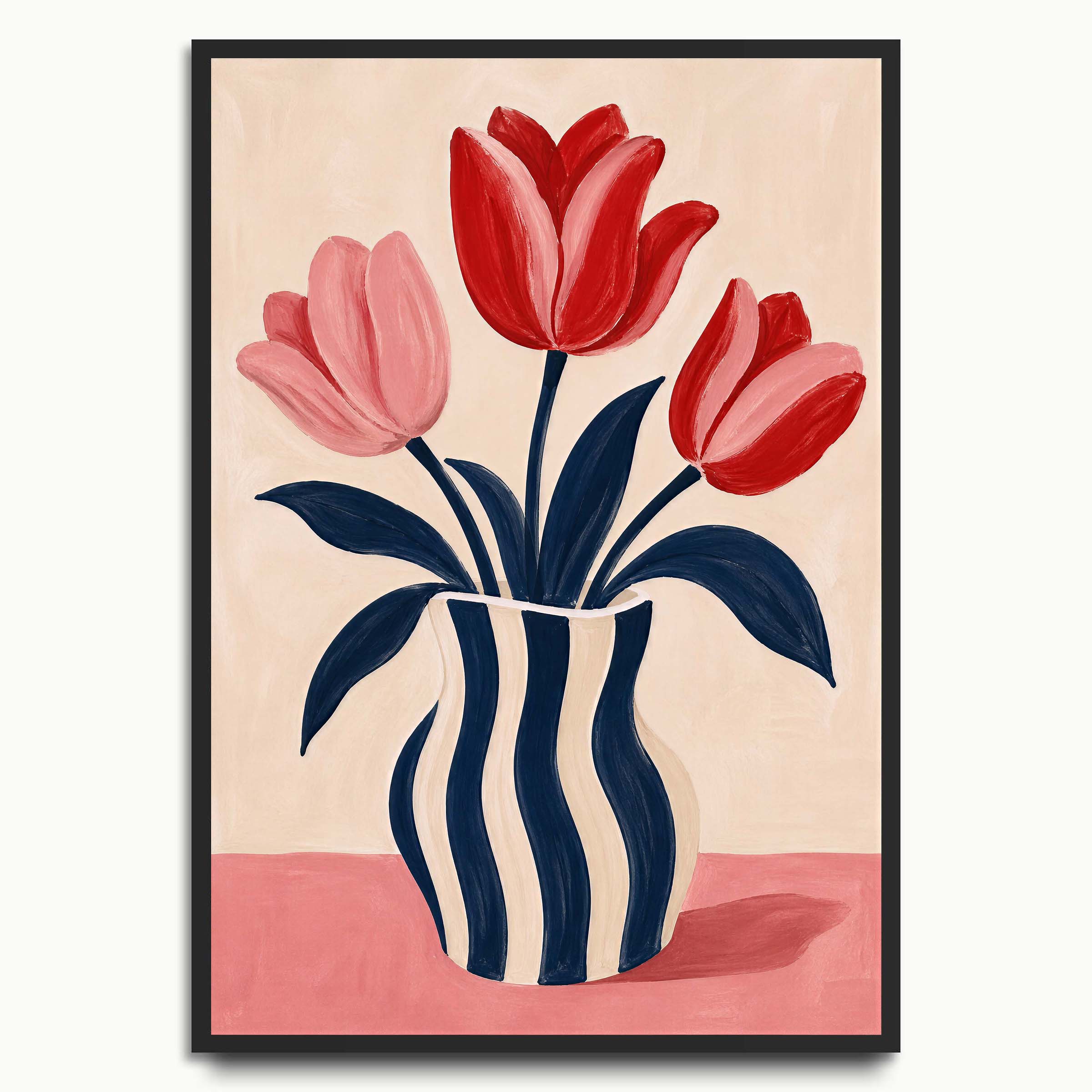 Striped Vase Tulips
