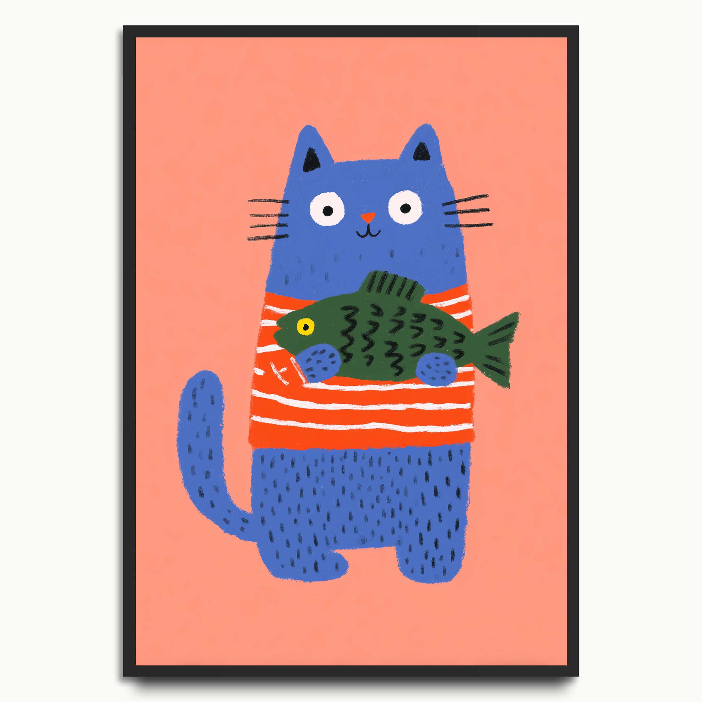 Cat with Big Fish