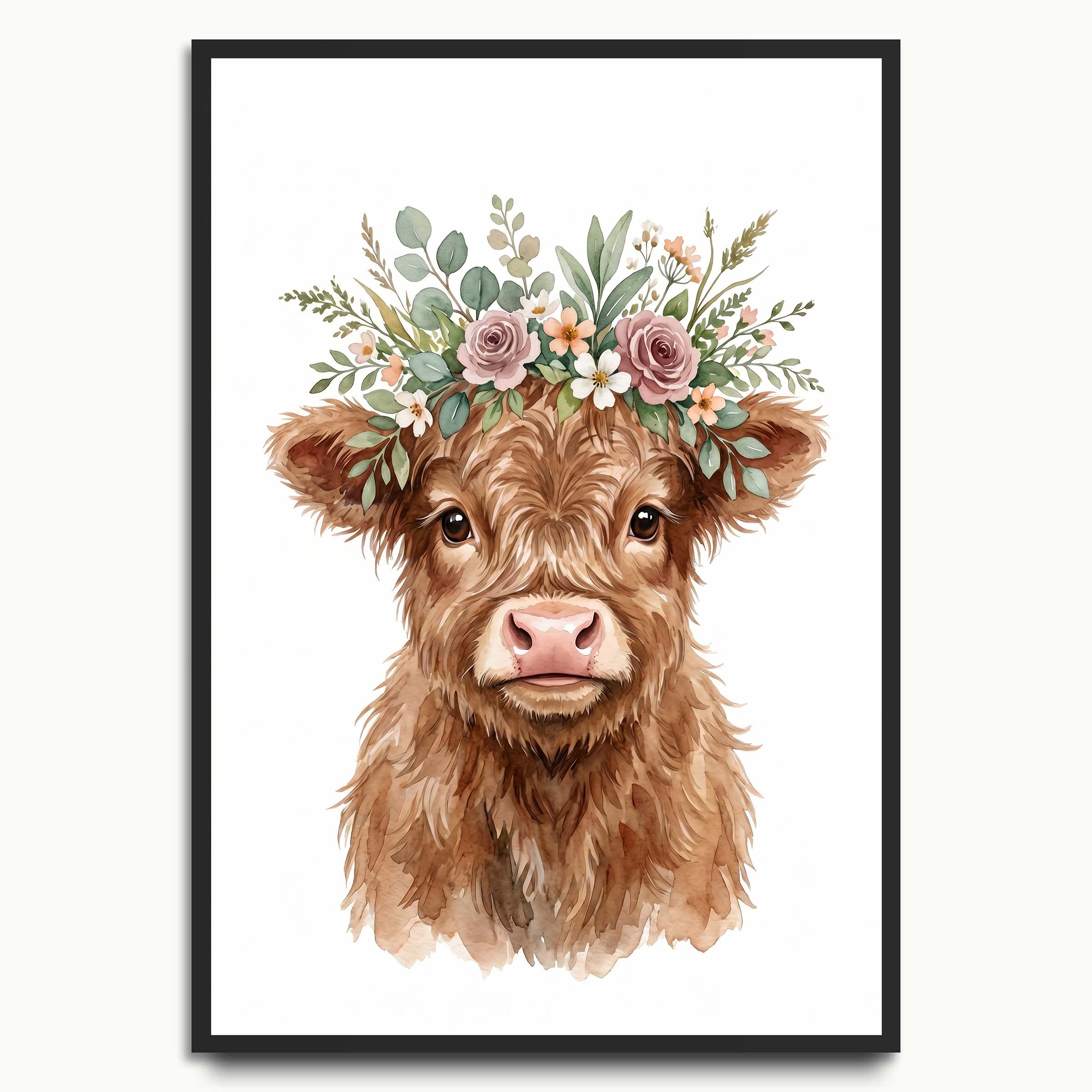 Flower Crown Highland Cow