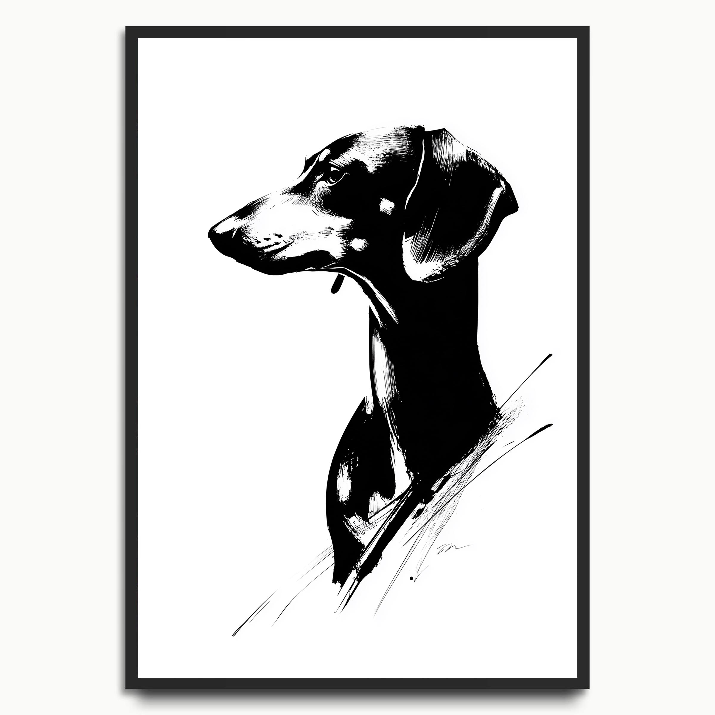 Black & White Dachshund
