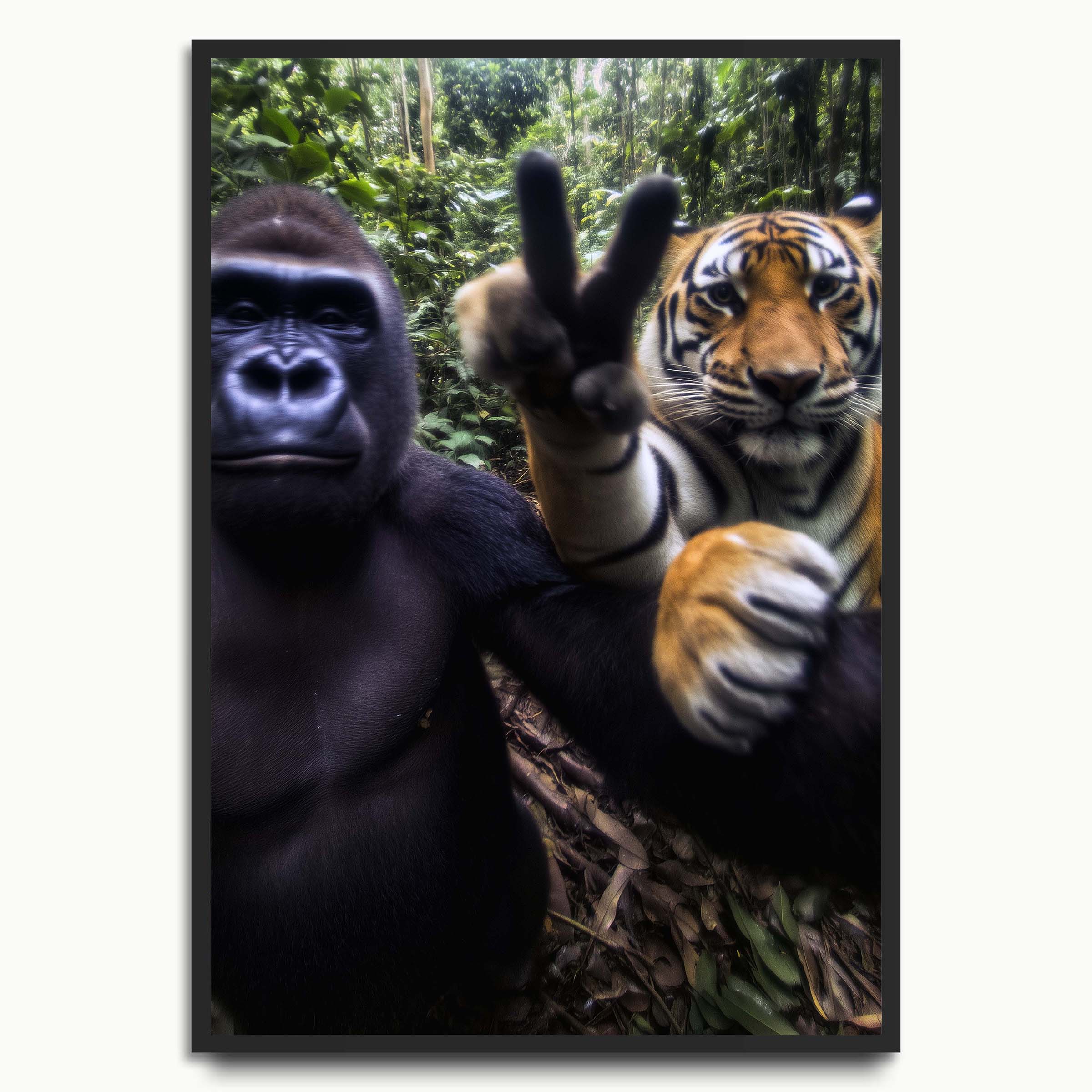 Gorilla and Tiger Selfie