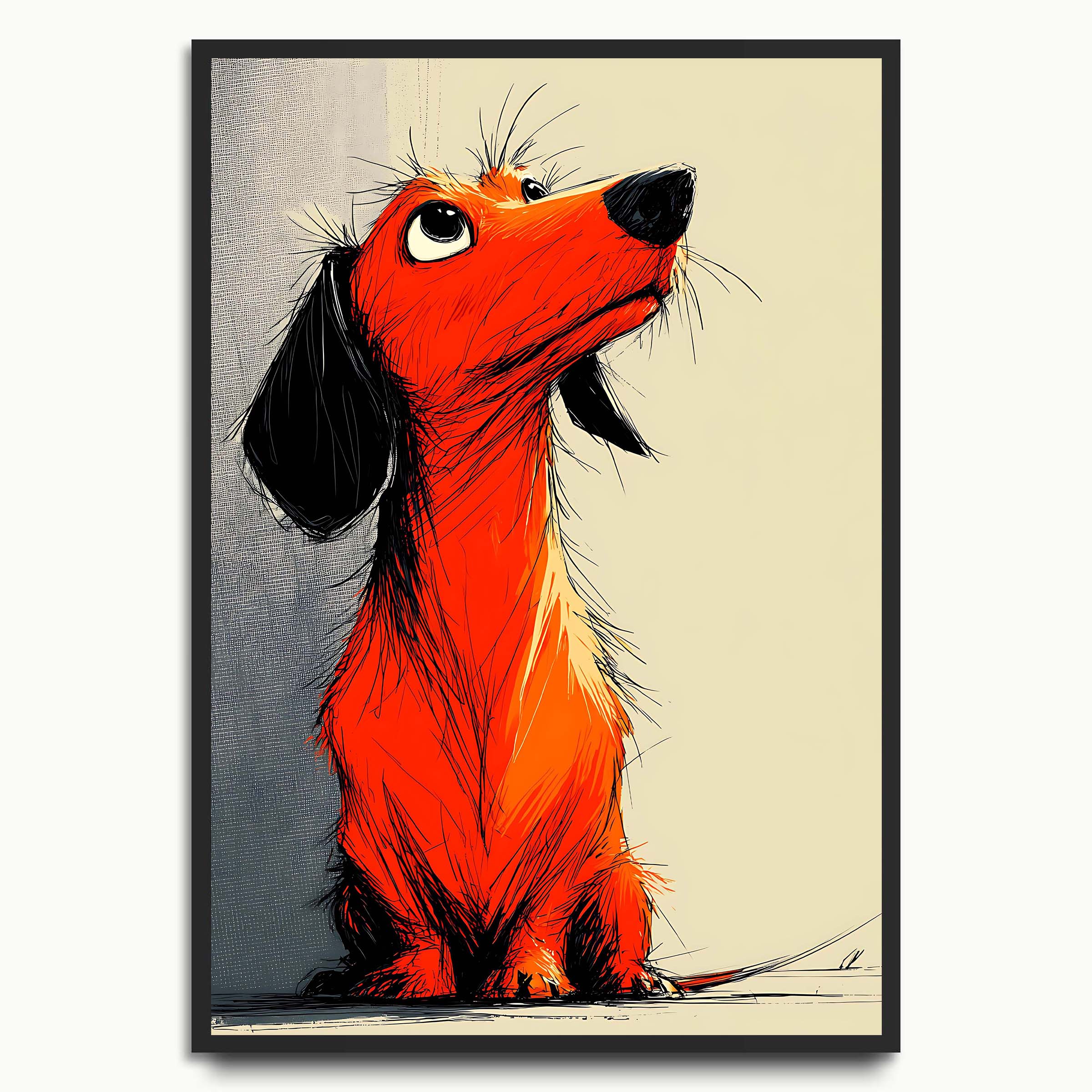 Playful Dachshund Illustration