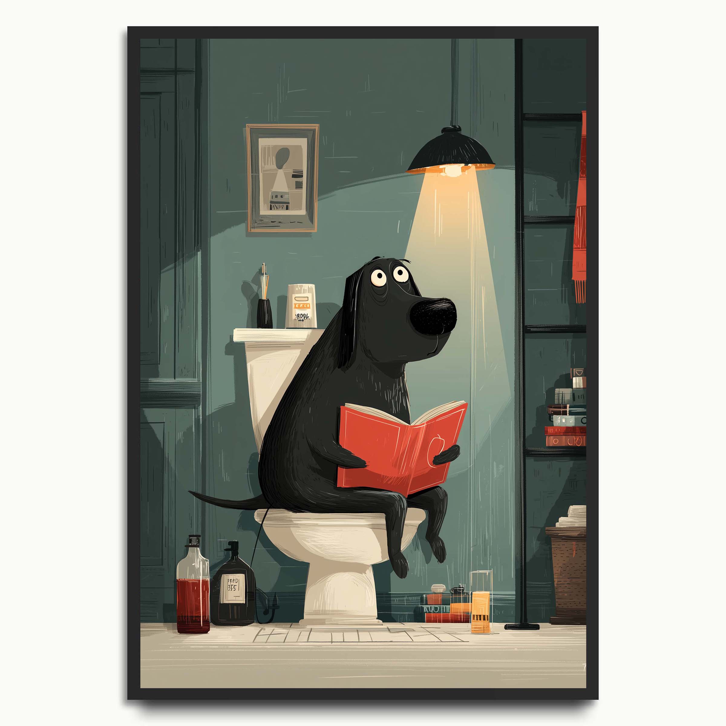 Bathroom Book Club Dog