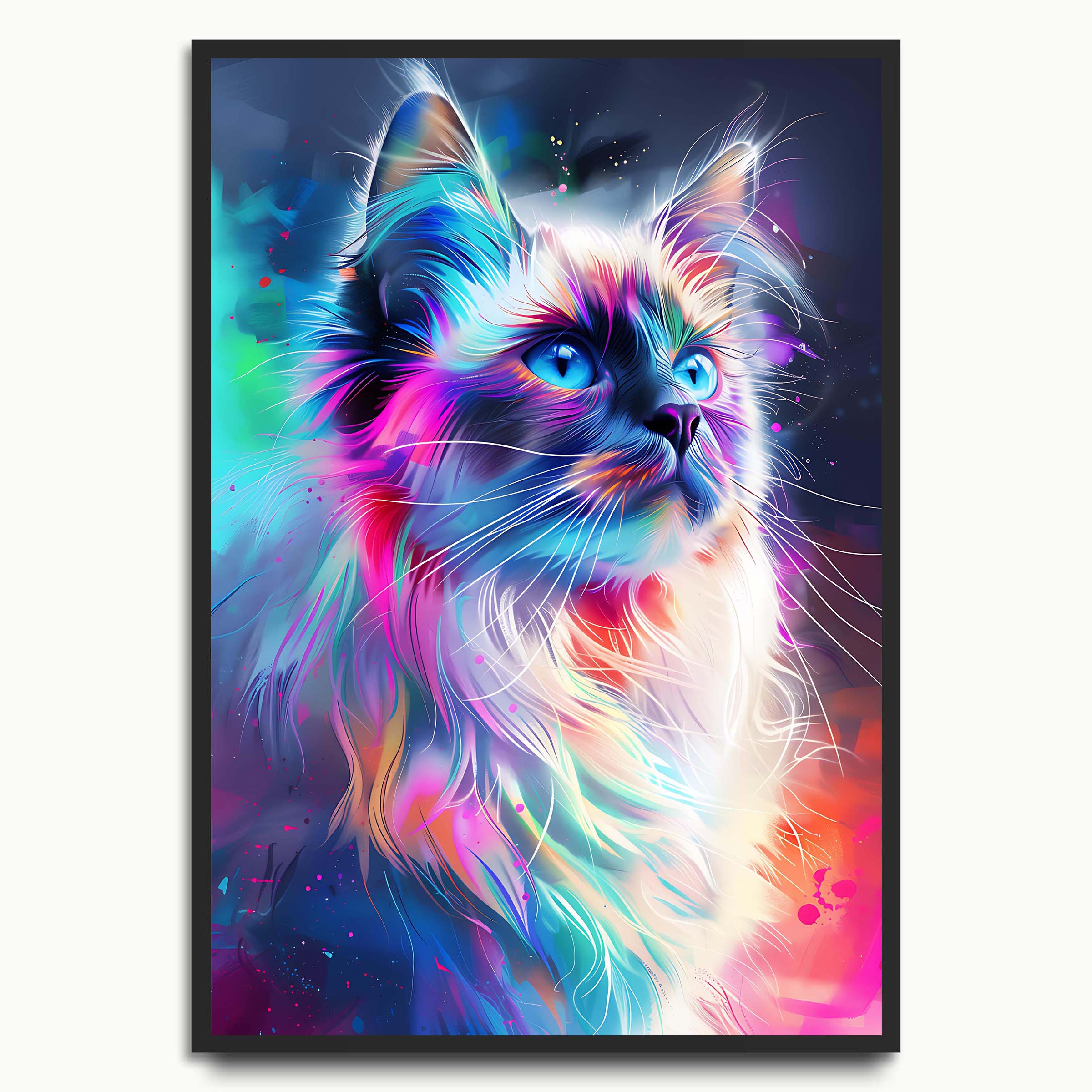 Neon Cat Portrait