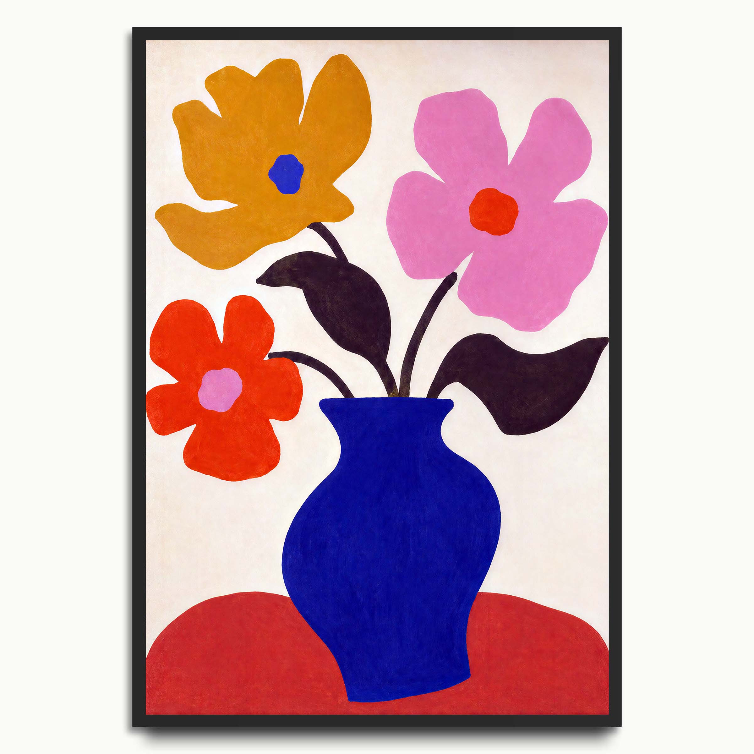 Bold Blue Vase Flowers